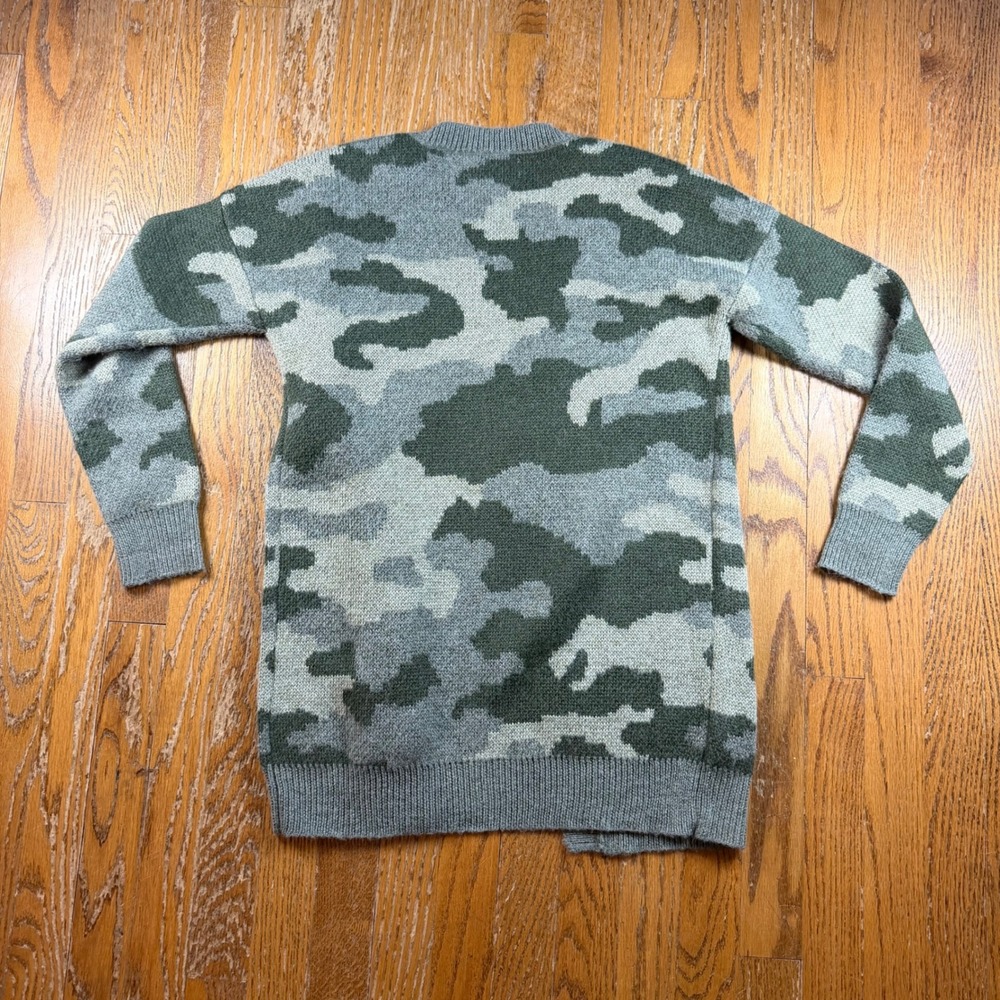 Lucky Brand Womens Camo Cardigan Sweater Button Front Longline Small Teacher - Picture 11 of 11
